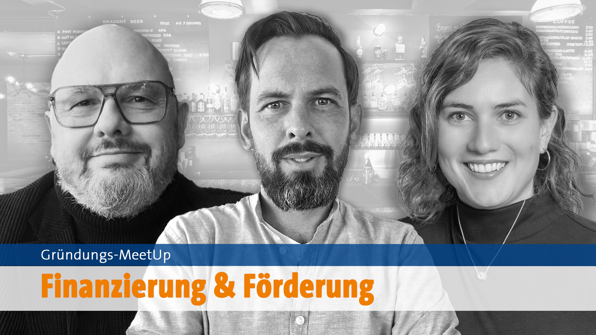 Armin Utz, Andreas Müller und Alexandra Hörmann: Referent:innen im Gründungs-MeetUp Finanzierung & Förderung.